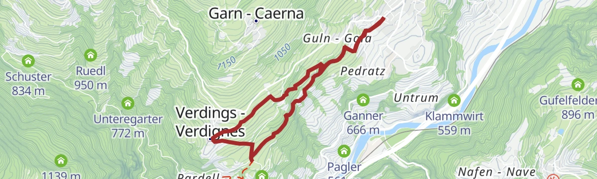 Route map: Da Velturno a Verdignes